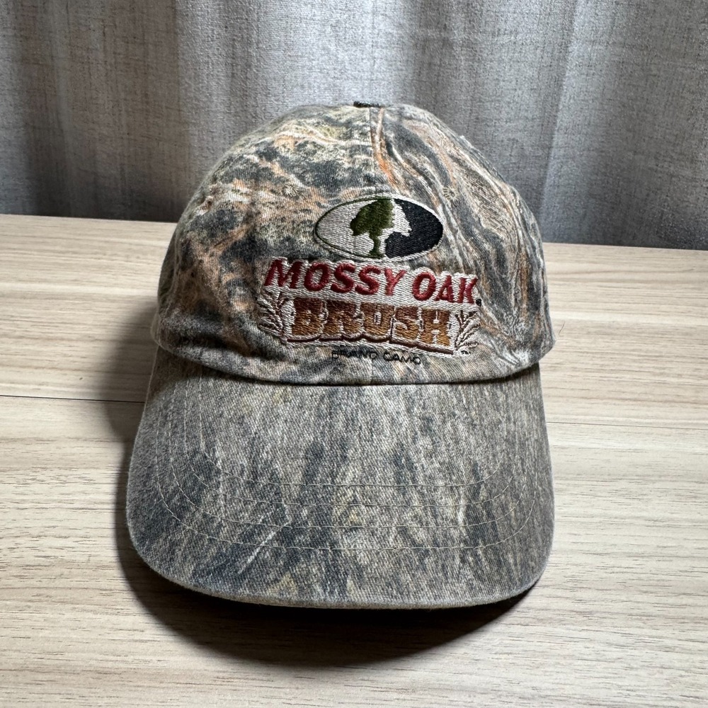 Mossy Oak Brush Camo Hat Unisex OSFA Brown Adjustable USA Made Styx River